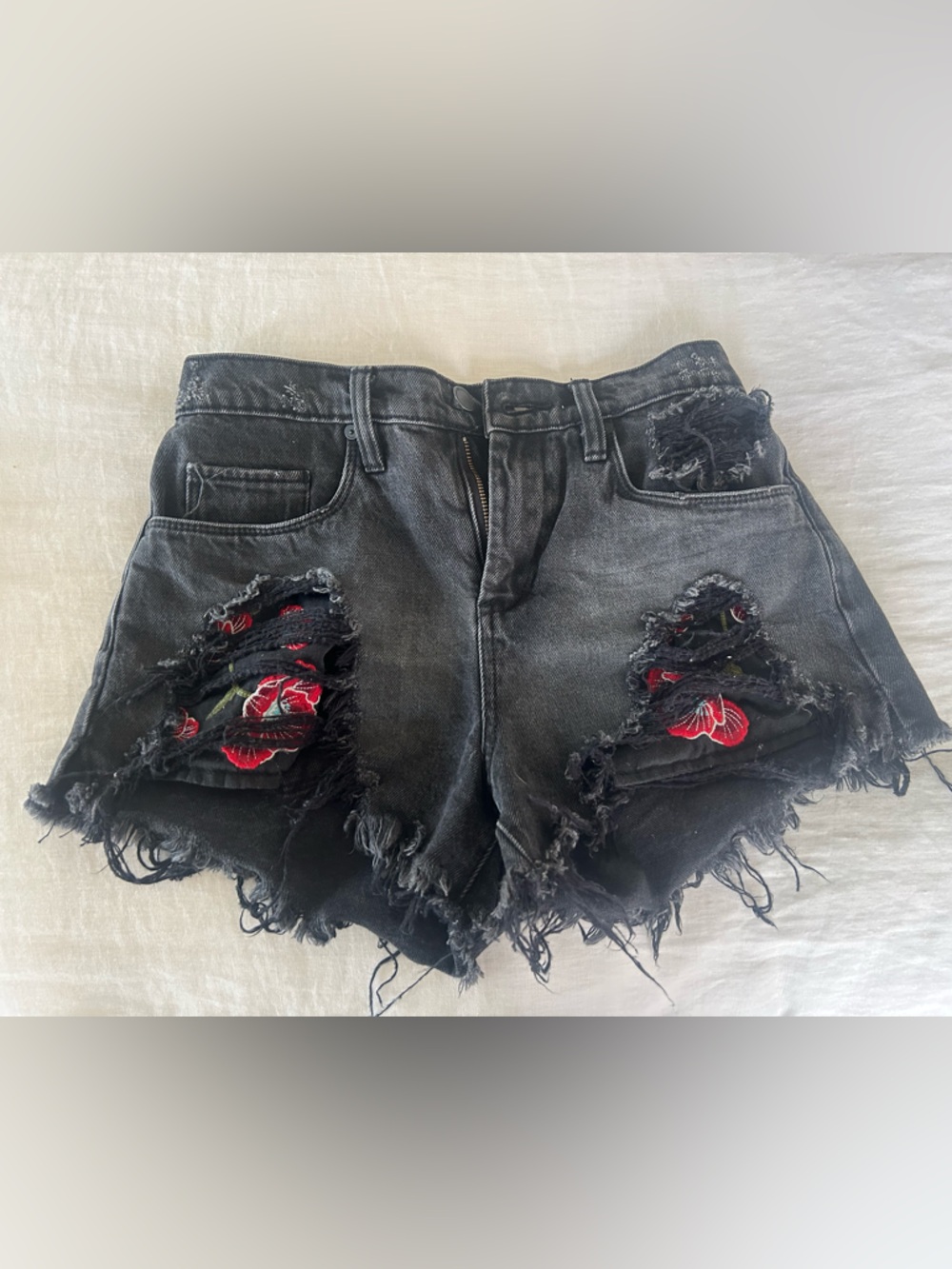 Blank NYC Black Distressed Denim Pin Up High Rise